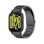 Fibaks Huawei Watch Gt4 46MM Kordon Paslanmaz Çelik Stainless Steel Baklalı Ayarlanabilir Akıllı Saat Kordonu - Siyah