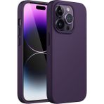 Fibaks iPhone 14 Pro Max Kılıf İçi Kadife Lansman Renkli Yumuşak Silikon Kapak - Derin Mor