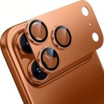 Fibaks iPhone 17 Pro Max Premium Ar+ Af+ Pürüzsüz Çerçeveli Tam Koruma Turuncu Kamera Lens Koruyucu