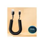 Fibaks iPhone 8 X Xs Xr 11 12 13 14 Pro Max Plus Uyumlu 1 Metre Spiralli Hızlı Şarj ve Data Kablosu