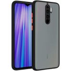 Fibaks Oppo A9 2020 Kılıf Mat Parmak Izi Yapmaz Kamera Korumalı Renkli Tuşlu Sert Silikon - Siyah
