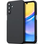 Fibaks Samsung Galaxy A15 Kılıf Kadife Lansman Soft Yumuşak Liquid Silikon Kamera Korumalı Kapak - Siyah