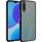 Fibaks Samsung Galaxy A30S Kılıf Mat Parmak Izi Yapmaz Kamera Korumalı Renkli Tuşlu Sert Silikon - Siyah