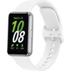 Fibaks Samsung Galaxy Fit 3 Uyumlu Renkli A+ Kalite Kordon Kayış Bileklik Klasik Kaliteli Silikon - Beyaz - Glx Fit 3