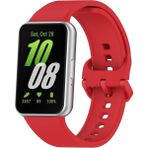 Fibaks Samsung Galaxy Fit 3 Uyumlu Renkli A+ Kalite Kordon Kayış Bileklik Klasik Kaliteli Silikon - Kırmızı - Glx Fit 3