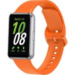 Fibaks Samsung Galaxy Fit 3 Uyumlu Renkli A+ Kalite Kordon Kayış Bileklik Klasik Kaliteli Silikon - Turuncu - Glx Fit 3