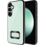 Fibaks Samsung Galaxy M34 Kılıf Kamera Lens Korumalı Şeffaf Renkli Logo Gösteren Parlak Kapak - Siyah