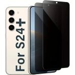 Fibaks Samsung Galaxy S24 Plus Uyumlu Hayalet Ekran Koruyucu Tam Kapatan Gizli Tamperli Cam - Siyah