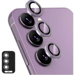 Fibaks Samsung Galaxy S24 Plus Uyumlu Uygulama Aparatlı 3 Parça Kamera Lens Koruyucu Cam Kamera Koruma - Derin Mor - Galaxy S24+
