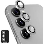 Fibaks Samsung Galaxy S24 Plus Uyumlu Uygulama Aparatlı 3 Parça Kamera Lens Koruyucu Cam Kamera Koruma - Titanyum Gri - Galaxy S24+
