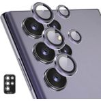 Fibaks Samsung Galaxy S24 Ultra Uyumlu Uygulama Aparatlı 5 Parça Kamera Lens Koruyucu Cam - Derin Mor
