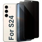 Fibaks Samsung Galaxy S24 Uyumlu Hayalet Ekran Koruyucu Tam Kapatan Gizli Tamperli Cam - Siyah