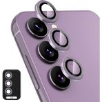 Fibaks Samsung Galaxy S24 Uyumlu Uygulama Aparatlı 3 Parça Kamera Lens Koruyucu Cam - Derin Mor