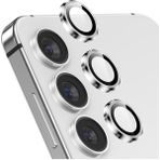 Fibaks Samsung Galaxy S24 Uyumlu Uygulama Aparatlı 3 Parça Kamera Lens Koruyucu Cam Kamera Koruma - Gümüş
