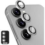 Fibaks Samsung Galaxy S24 Uyumlu Uygulama Aparatlı 3 Parça Kamera Lens Koruyucu Cam - Titanyum Gri