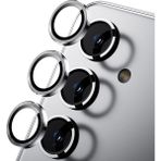 Fibaks Samsung Galaxy S25 Kamera Koruma Renkli Lens Koruyucu Temperli Cam Koruma - Gümüş