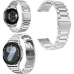 Fibaks Samsung Galaxy Watch 4 44MM Kordon Paslanmaz Çelik Stainless Steel Baklalı Ayarlanabilir Akıllı Saat Kordonu - Gümüş - Galaxy 4 44mm