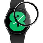 Fibaks Samsung Galaxy Watch 4 44MM Uyumlu Tam Kaplayan Ultra Ince Kavisli Siyah Çerçeveli Saat Ekran Koruyucu Pet - Galaxy 4 44mm