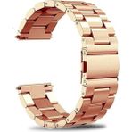 Fibaks Samsung Galaxy Watch 6 44MM Kordon Krd-04 Paslanmaz Çelik Baklalı Ayarlanabilir Kordon Krd-04 - Rose - Glx 6 44mm