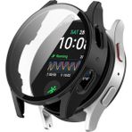 Fibaks Samsung Galaxy Watch Fe Uyumlu Kasa ve Ekran Koruyucu 360 Tam Koruma Kapak - Siyah