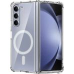 Fibaks Samsung Galaxy Z Fold 3 Kılıf Magsafe Wireless Kablosuz Şarj Destekli Sert Şeffaf Darbe Emici Kapak