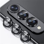 Fibaks Samsung Galaxy Z Fold 5 Uyumlu Uygulama Aparatlı Renkli Kamera Lens Koruyucu Cam Kamera Koruma - Siyah