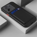 Fibaks Xiaomi Mi 13T Pro Kamera Korumalı Kartlıklı Cüzdanlı Kırmızı Tuşlu Siyah Silikon Kılıf