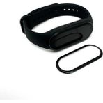 Fibaks Xiaomi Mi Band 7 Uyumlu Tam Kaplayan Ultra Ince Kavisli Siyah Çerçeveli Saat Ekran Koruyucu Pet
