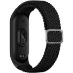 Fibaks Xiaomi Mi Band Uyumlu Hasır Örgü Kumaş Kordon Kayış Bileklik - Mi 3/4/5/6/7 - Siyah