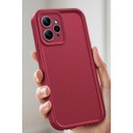 Fibaks Xiaomi Redmi 12 4g Uyumlu Kılıf Kamera Korumalı Yumuşak Dokulu Darbe Emici Bordo Silikon Kapak - Mürdüm