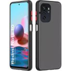 Fibaks Xiaomi Redmi Note 10S Mat Kamera Korumalı Renkli Tuşlu Sert Silikon Kılıf - Siyah