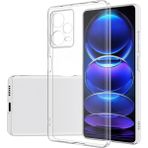 Fibaks Xiaomi Redmi Note 12 Pro 5g Kılıf Kamera Korumalı Renksiz Şeffaf Esnek Süper Silikon Kapak