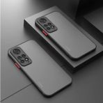Fibaks Xiaomi Redmi Note 12 Pro Kılıf Mat Parmak Izi Yapmaz Kamera Korumalı Renkli Tuşlu Sert Silikon Kapak - Redmi Note 12 Pro 4G - Siyah