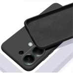 Fibaks Xiaomi Redmi Note 13 4g Kılıf Kadife Lansman Soft Yumuşak Liquid Silikon Kamera Korumalı Kapak - Siyah