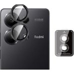 Fibaks Xiaomi Redmi Note 13 Pro 4g Uyumlu Aparatlı Kamera Koruma Renkli Lens Koruyucu Temperli Cam Koruma - Siyah