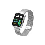 Fibaks Xiaomi Redmi Watch 2 Lite Uyumlu Metal Hasır Işlemeli Kasalı Klipsli Kasa Koruyuculu Kordon Kayış