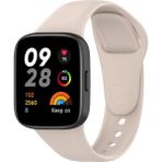 Fibaks Xiaomi Redmi Watch 3 Kordon Akıllı Saat Bileklik Kordonu Yumuşak Silikon Kayış - Krem - RM Watch 3