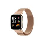 Fibaks Xiaomi Redmi Watch 3 Uyumlu Metal Hasır Örgü Mıknatıslı Ayarlanabilir Paslanmaz Kordon Kayış