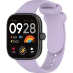 Fibaks Xiaomi Redmi Watch 4 Uyumlu Akıllı Saat Bileklik Kordonu Yumuşak Silikon Kayış - Lila - RM Watch 4