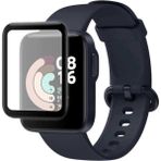 Fibaks Xiaomi Redmi Watch Lite Uyumlu Tam Kaplayan Ultra Ince Kavisli Siyah Çerçeveli Saat Ekran Koruyucu Pet - RM Wtch Lite