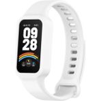 Fibaks Xiaomi Smart Band 9 Active Uyumlu Yüksek Kalite Silikon Kordon Kayış Akıllı Saat Kordon Bileklik - Beyaz