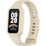 Fibaks Xiaomi Smart Band 9 Active Uyumlu Yüksek Kalite Silikon Kordon Kayış Akıllı Saat Kordon Bileklik - Krem