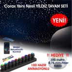 Fiber Optik Aydınlatma Seti - Uygulamaya Hazır Kit, 10 Çıkışlı Modül 300 Mt 0.75mm Fiber Kablo Çok Renkli
