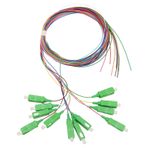 Fiber Optik Kablo, Ağ Fiber Optik Kablolar 12 Telli SC 12 Renkli Tek Modlu Fiber Optik Pigtail Kaynak Ağı Için 1,5 Metre Fiber Optik Pigtail