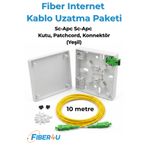 FIBER4U Fiber Optik İnternet Kablosu Uzatma (10 Metre) – Fiber Modem Taşıma Seti (Premium Muhafazalı - YEŞİL Adatöre Uygun – Yeşil APC TİP)