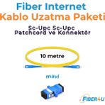 FIBER4U Fiber Optik Internet/modem Uzatma Kiti/Kablosu (Mavi) - 10 Metre (Tak-Çalıştır – Mavi – Upc - Tip)