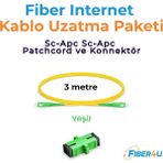 FIBER4U Fiber Optik Internet/modem Uzatma Kiti/Kablosu (Yeşil) - 3 Metre (Tak-Çalıştır – Yeşil – Apc - Tip)
