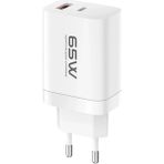 Fiberliz Konfulon C99Q 65W Pd Destekli Type-C ve USB Çift Çıkışlı Hızlı Şarj Adaptörü - Beyaz