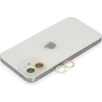 Fiberliz Newface Apple iPhone 12 Mini Renkli Kamera Lens Koruma Cam - Turuncu-Yeşil