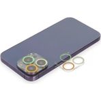 Fiberliz Newface Apple iPhone 12 Pro Max Renkli Kamera Lens Koruma Cam - Sarı-Turuncu